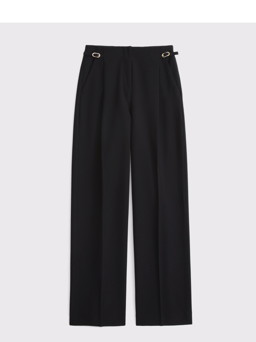 Abercrombie & Fitch Black High-Rise Wide Leg Trousers